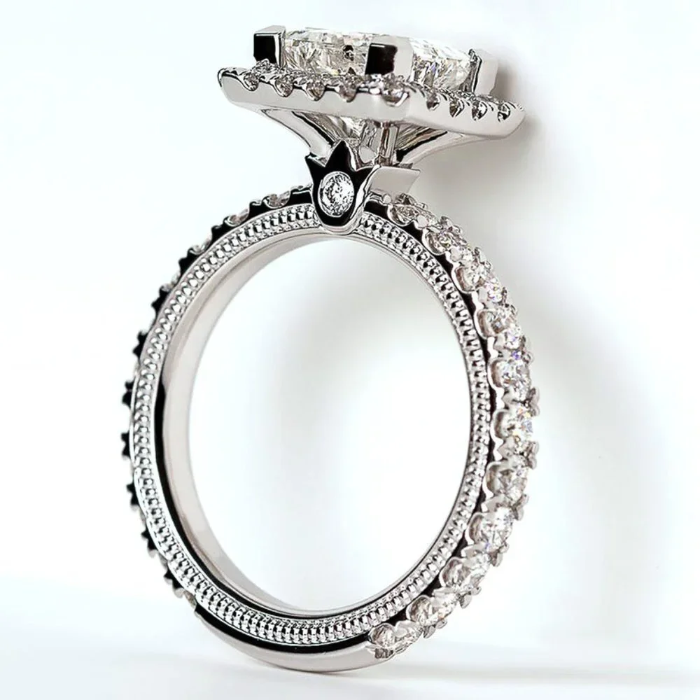 💎 Romantic Glitter Large Diamond Zircon Thin CZ Rings for Women, PD472